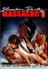 The Slumber Party Massacre II (1987) DVD features a cult horror poster with three women in lingerie on a bed, threatened by a man wielding a large red guitar amid smoky lighting. Tagline: "The party begins when the lights go out!.