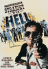 The poster for cult Western Straight to Hell features a man in sunglasses aiming a gun, backed by a group, flames, and the film’s bold title. At the bottom, text highlights blood, money, guns, coffee, and sexual tension—elements of the movie’s dark comedy that fans can now experience on the Straight To Hell DVD (1987).