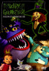 Animated cover art for Scary Godmother Halloween Spooktakular (2003) DVD, a rare Halloween special featuring a green-skinned witch, a purple monster, a little girl, a white cat, and a werewolf in a whimsical Halloween scene.