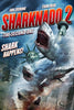 The Sharknado 2: The Second One (2014) DVD features a movie poster with flying sharks attacking New York City, the Statue of Liberty’s head, stormy skies, bold text like "Shark happens!", and names of the starring actors.