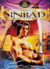 DVD cover for Sinbad of the 7 Seas (1989) DVD featuring a muscular man wielding a sword, set against a backdrop of a red-sailed ship and dramatic skies. The text above highlights Lou Ferrigno and A Magical Adventure—making this DVD a true gem for collectors of rare classic movies and fans of 80s fantasy adventure.