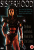 A woman in futuristic armor stands on the cover of The Sisterhood DVD (1988). Text reads: In a Land of Madness, Murder and Chaos, All Hope Lies with Them. This post-apocalyptic film depicts the brutal and sadistic world of the 21st century—a must-have for collectors seeking rare movies on DVD.