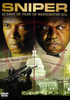 Sniper 23 Days of Fear in Washington DC DVD (2003) features a compelling cover with two intense faces, a sniper holding a rifle, crosshairs overlay, the U.S. Capitol building, and dramatic newspaper headlines about the infamous shootings. This gripping true crime title is an essential addition for collectors seeking rare movies on DVD.