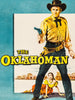 A vintage movie poster for "The Oklahoman (1957) DVD" features a stern cowboy aiming a pistol and a woman on the ground, with the title in bold yellow—perfect for collectors of rare, hard-to-find movies.