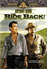 Two men in cowboy gear stand on grass under cloudy skies; one wears a sheriff’s badge. Text: “Anthony Quinn, The Ride Back.” The Western Legends logo tops this classic “The Ride Back (1957) DVD” cover.
