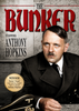 A movie poster for The Bunker DVD (1981) features a stern man in a military uniform with slicked-back hair and a small mustache, capturing the intense atmosphere of this Adolf Hitler film. The design includes bold red title text and prominently displays Anthony Hopkins’ name.