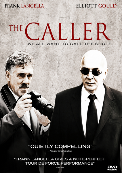 Two older men in suits—one with a camera, the other wearing sunglasses—stand together on the movie poster for The Caller (2008) DVD. The title and actors’ names are displayed at the top, while critical praise and a The Caller (2008) DVD logo appear at the bottom—making it an excellent addition to psychological drama DVD collections for those searching for rare movies on DVD.
