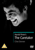 Black and white DVD cover for The Caretaker DVD (1963), directed by Clive Donner, featuring a smiling man and a PG rating symbol—an essential addition for fans of classic movies on DVD and psychological drama.