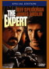 The cover of The Expert DVD (1995) showcases intense portraits of two men, the names of the cast in bold text, and an image depicting armed soldiers at the bottom; "Special Edition" is prominently displayed at the top, emphasizing this martial arts action film as a riveting special forces revenge movie.