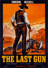 A cowboy with a gun faces a man lying face down in a Western town under an orange sky. The title "The Last Gun (1964) DVD" appears—ideal for Spaghetti Western or classic western collectors.