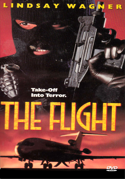 A masked figure holding a gun looms above bold text reading THE TAKING OF FLIGHT 847: THE ULI DERICKSON STORY, with an airplane and dramatic red sky beneath. Additional text includes Take-Off Into Terror and the name LINDSAY WAGNER. Ideal for collectors seeking rare movies on DVD, The Taking of Flight 847: The Uli Derickson Story (1988) brings suspenseful excitement to any classic movies on DVD collection—don’t miss out on this gripping edge-of-your-seat experience!.