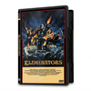 Eliminators DVD (1986) case featuring a cyborg figure with a flaming hand, accompanied by three other characters standing above a pile of skulls.