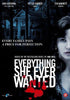 The Everything She Ever Wanted (2009) DVD features a movie poster with a woman’s face on the right, a large house behind her, bold white text with red blood splatters, and the tagline: Every family pays a price for perfection.