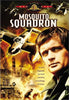 DVD cover for Mosquito Squadron (1969) shows a man in military uniform, de Havilland Mosquito planes above, and an explosion near a building. Text: “To save England, he must sacrifice everything he loves.”.