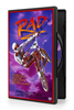 A BMX rider from the Rad Racing Team performs a stunt in the air on the RAD DVD cover against a purple, cloudy sky.