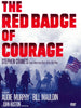 The Red Badge of Courage DVD features a cover with soldiers carrying an American flag, bold red and yellow title text, and actor credits at the bottom.