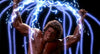 A muscular man grimaces and raises his arms, as if breaking free from glowing blue energy—like a scene from Sinbad of the 7 Seas (1989) DVD, evoking classic 80s fantasy adventure.