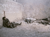 In a grim, dusty room with four soldiers in uniform lying near a stained wall, the chilling scene recalls moments from rare classic war films like Warhead (1977), now available on DVD.