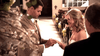 A bride and groom exchange rings in a flower-adorned church, creating an unforgettable moment reminiscent of rare films like Blue-eyed Butcher (2012) on DVD.