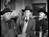 Three men in cowboy hats stand at a bar in this classic black-and-white Western scene from A Noose for a Gunman (1960) DVD—an ideal find for collectors of rare movies.