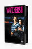 DVD case for Watchers II (1990) DVD, featuring a man holding a shotgun with a woman standing behind him.
